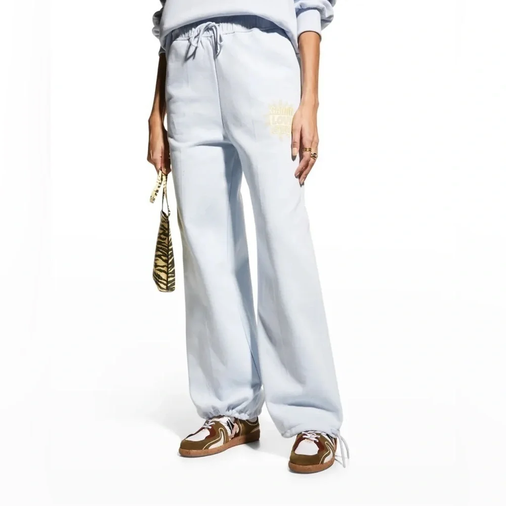 Ganni Isoli Love Club Drawstring Relaxed Long Jogger Pants - Picture 10 of 10